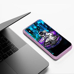 Чехол iPhone XS Max матовый Space DJ - neon starfall, цвет: 3D-сиреневый — фото 2