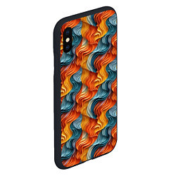 Чехол iPhone XS Max матовый Волны ярких красок, цвет: 3D-черный — фото 2