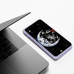 Чехол iPhone XS Max матовый Космические качели - череп, цвет: 3D-светло-сиреневый — фото 2