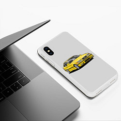Чехол iPhone XS Max матовый Желтая бмв, цвет: 3D-белый — фото 2