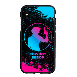 Чехол iPhone XS Max матовый Cowboy Bebop - neon gradient, цвет: 3D-черный