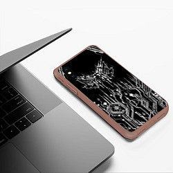 Чехол iPhone XS Max матовый Киберпанк-модерн, цвет: 3D-коричневый — фото 2