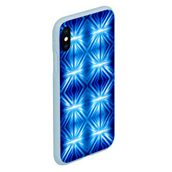 Чехол iPhone XS Max матовый Ярко-синий светящийся узор, цвет: 3D-голубой — фото 2