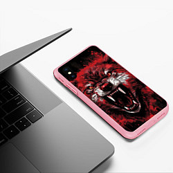 Чехол iPhone XS Max матовый Red wolf, цвет: 3D-баблгам — фото 2
