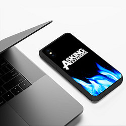 Чехол iPhone XS Max матовый Asking Alexandria blue fire, цвет: 3D-черный — фото 2