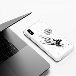 Чехол iPhone XS Max матовый Ramones и рок символ, цвет: 3D-белый — фото 2