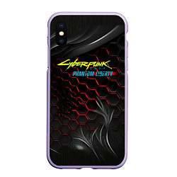 Чехол iPhone XS Max матовый Cyberpunk 2077 phantom liberty, цвет: 3D-светло-сиреневый