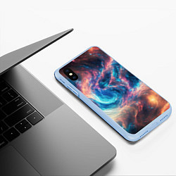 Чехол iPhone XS Max матовый Космические узоры необычные, цвет: 3D-голубой — фото 2