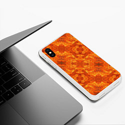Чехол iPhone XS Max матовый Пламенный пожар, цвет: 3D-белый — фото 2