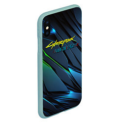 Чехол iPhone XS Max матовый Cyberpunk 2077 phantom liberty logo, цвет: 3D-мятный — фото 2