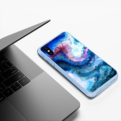 Чехол iPhone XS Max матовый Blue mosaic, цвет: 3D-голубой — фото 2