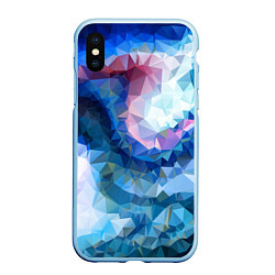 Чехол iPhone XS Max матовый Blue mosaic, цвет: 3D-голубой
