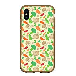 Чехол iPhone XS Max матовый Овощной рецепт, цвет: 3D-коричневый