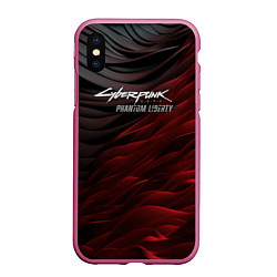 Чехол iPhone XS Max матовый Cyberpunk 2077 phantom liberty black red