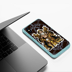 Чехол iPhone XS Max матовый Бог Один повелитель древних славян, цвет: 3D-мятный — фото 2