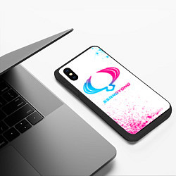 Чехол iPhone XS Max матовый SsangYong neon gradient style, цвет: 3D-черный — фото 2