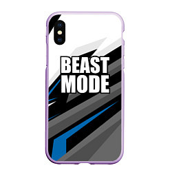 Чехол iPhone XS Max матовый Beast mode - blue sport, цвет: 3D-сиреневый