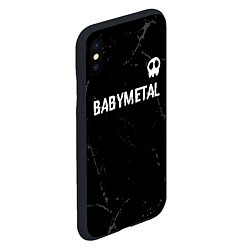 Чехол iPhone XS Max матовый Babymetal glitch на темном фоне: символ сверху, цвет: 3D-черный — фото 2