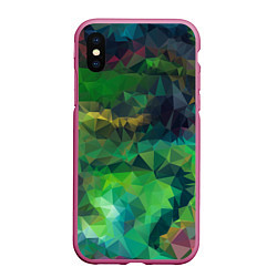 Чехол iPhone XS Max матовый Green style, цвет: 3D-малиновый