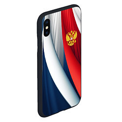 Чехол iPhone XS Max матовый Герб России абстракция, цвет: 3D-черный — фото 2