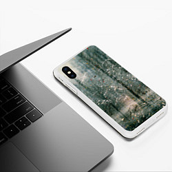 Чехол iPhone XS Max матовый Тени деревьев и краски, цвет: 3D-белый — фото 2