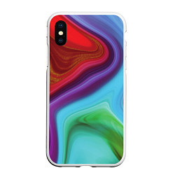 Чехол iPhone XS Max матовый Magic waves, цвет: 3D-белый