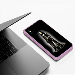 Чехол iPhone XS Max матовый Мона Лиза - готика - нейросеть, цвет: 3D-сиреневый — фото 2