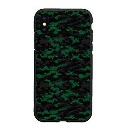 Чехол iPhone XS Max матовый Точечный камуфляжный узор Spot camouflage pattern, цвет: 3D-черный