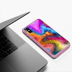 Чехол iPhone XS Max матовый Super colors, цвет: 3D-розовый — фото 2