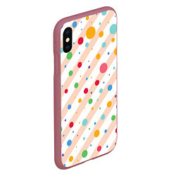 Чехол iPhone XS Max матовый Color circles, цвет: 3D-малиновый — фото 2