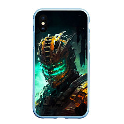 Чехол iPhone XS Max матовый Dead Space horror, цвет: 3D-голубой