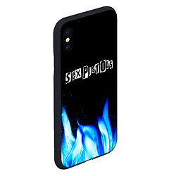 Чехол iPhone XS Max матовый Sex Pistols blue fire, цвет: 3D-черный — фото 2