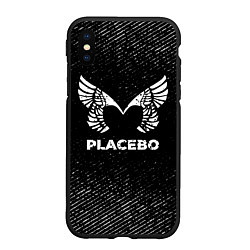 Чехол iPhone XS Max матовый Placebo с потертостями на темном фоне, цвет: 3D-черный