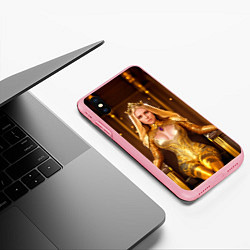 Чехол iPhone XS Max матовый Девушка королева на троне, цвет: 3D-баблгам — фото 2