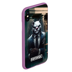 Чехол iPhone XS Max матовый Payday 3 white bear, цвет: 3D-фиолетовый — фото 2