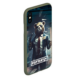Чехол iPhone XS Max матовый Payday 3 bear, цвет: 3D-темно-зеленый — фото 2