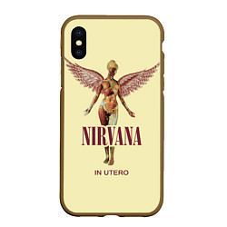 Чехол iPhone XS Max матовый Nirvana - In utero, цвет: 3D-коричневый