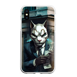 Чехол iPhone XS Max матовый Payday cat, цвет: 3D-белый