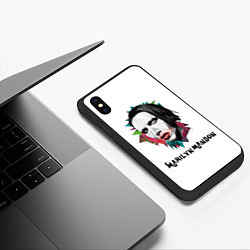 Чехол iPhone XS Max матовый Marilyn Manson art, цвет: 3D-черный — фото 2