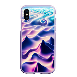 Чехол iPhone XS Max матовый Морское дно абстракция, цвет: 3D-светло-сиреневый