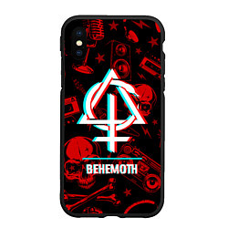 Чехол iPhone XS Max матовый Behemoth rock glitch, цвет: 3D-черный