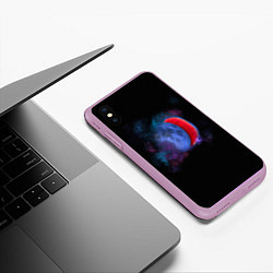 Чехол iPhone XS Max матовый Космический арбуз-луна, цвет: 3D-сиреневый — фото 2