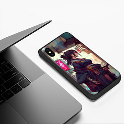 Чехол iPhone XS Max матовый Кибер самурай девушка, цвет: 3D-черный — фото 2