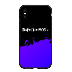 Чехол iPhone XS Max матовый Depeche Mode purple grunge, цвет: 3D-черный