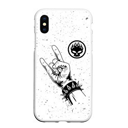 Чехол iPhone XS Max матовый The Offspring и рок символ, цвет: 3D-белый