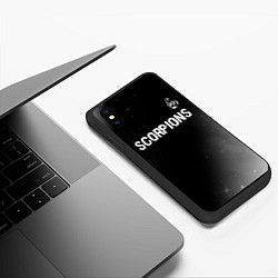 Чехол iPhone XS Max матовый Scorpions glitch на темном фоне: символ сверху, цвет: 3D-черный — фото 2