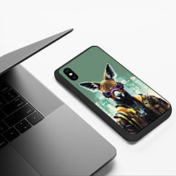 Чехол iPhone XS Max матовый Cool kangaroo - cyberpunk, цвет: 3D-черный — фото 2