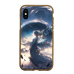 Чехол iPhone XS Max матовый Небесная девушка от нейросети, цвет: 3D-коричневый