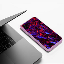 Чехол iPhone XS Max матовый Текстура кристалла, цвет: 3D-сиреневый — фото 2