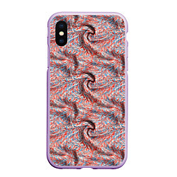 Чехол iPhone XS Max матовый Ткань со складками, цвет: 3D-сиреневый